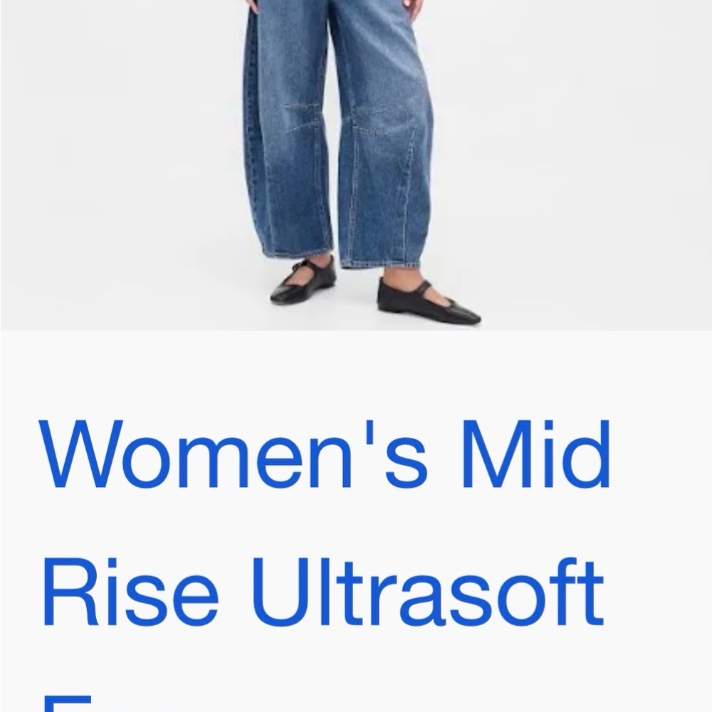 GAP Women's Blue ultra soft barrel jeans - Picture 2 of 5